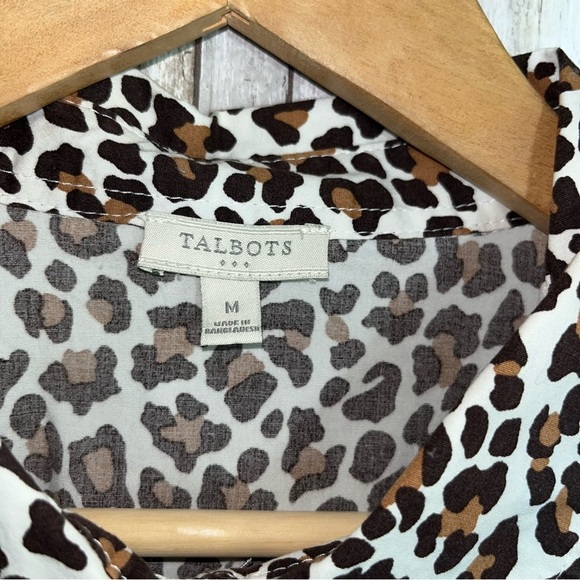 Talbots Leopard Print Cotton Button Down - Picture 5 of 5